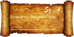Szendrei Annamária névjegykártya